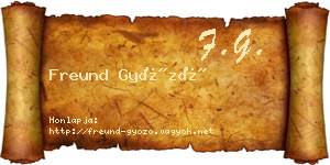 Freund Győző névjegykártya